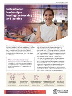 Instructional leadership – leading the teaching and learning