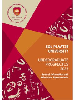 UNDERGRADUATE PROSPECTUS 2023 - Sol Plaatje University