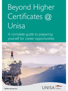 Beyond Higher Certificates @ Unisa