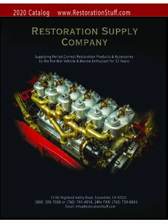 2020 Catalog www.RestorationStu˜ - Restoration Supply …