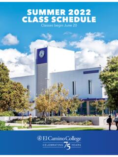 SUMMER 2022 CLASS SCHEDULE - El Camino College