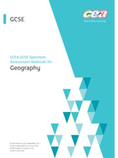 CCEA GCSE Specimen Assessment Materials for Geography