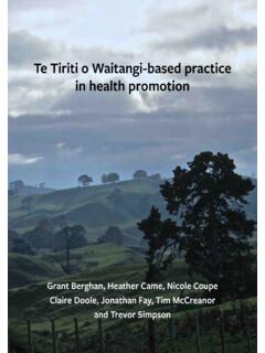 Te Tiriti o Waitangi-based practice in health promotion