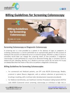 Billing Guidelines for Screening Colonoscopy